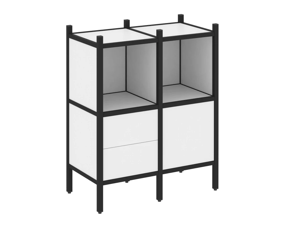 Прямой стеллаж L-02 862x446x1047 Loft