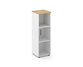 Шкаф средний узкий правый прозр. стекло с нишей 400x400x1203 зад. стенка HDF Стайл Проджект / Style Project images