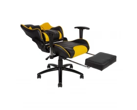 Кресло Norden Lotus GTS реклайнер Экокожа, Черный/Желтый images