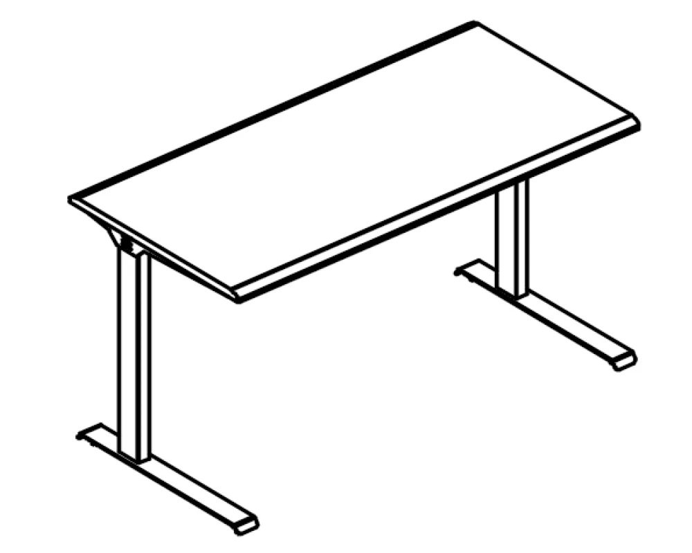 Стол письменный на металлокаркасе МL (2 скоса) Alta ML